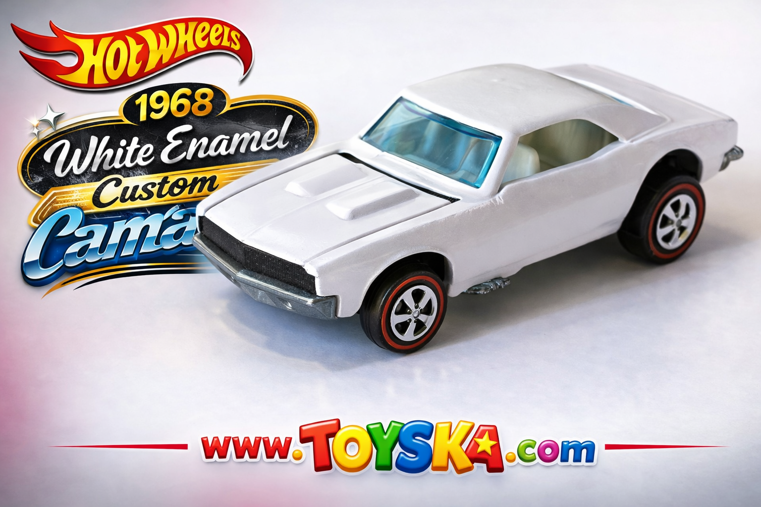 1968 White Enamel Custom Camaro Hot Wheels