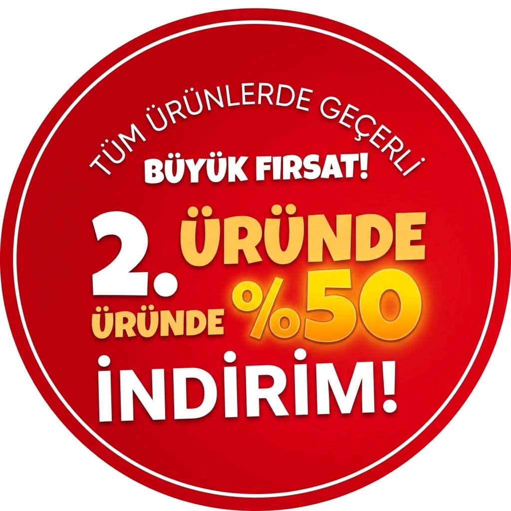 Sepetindeki ikinci ürüne %50 indirim!