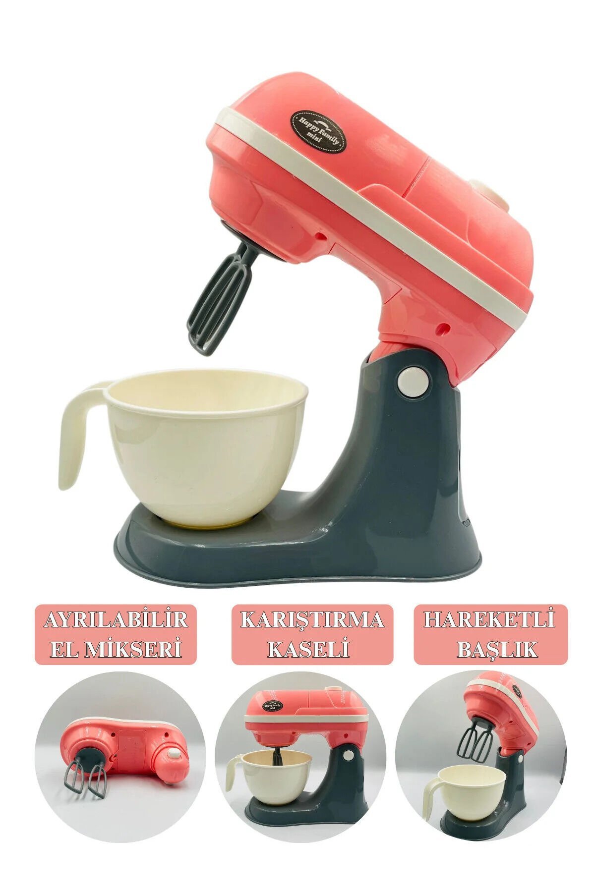 Oyuncak Mutfak Mikseri – Pilli, Işıklı ve Sesli, 360° Döner – Mavi