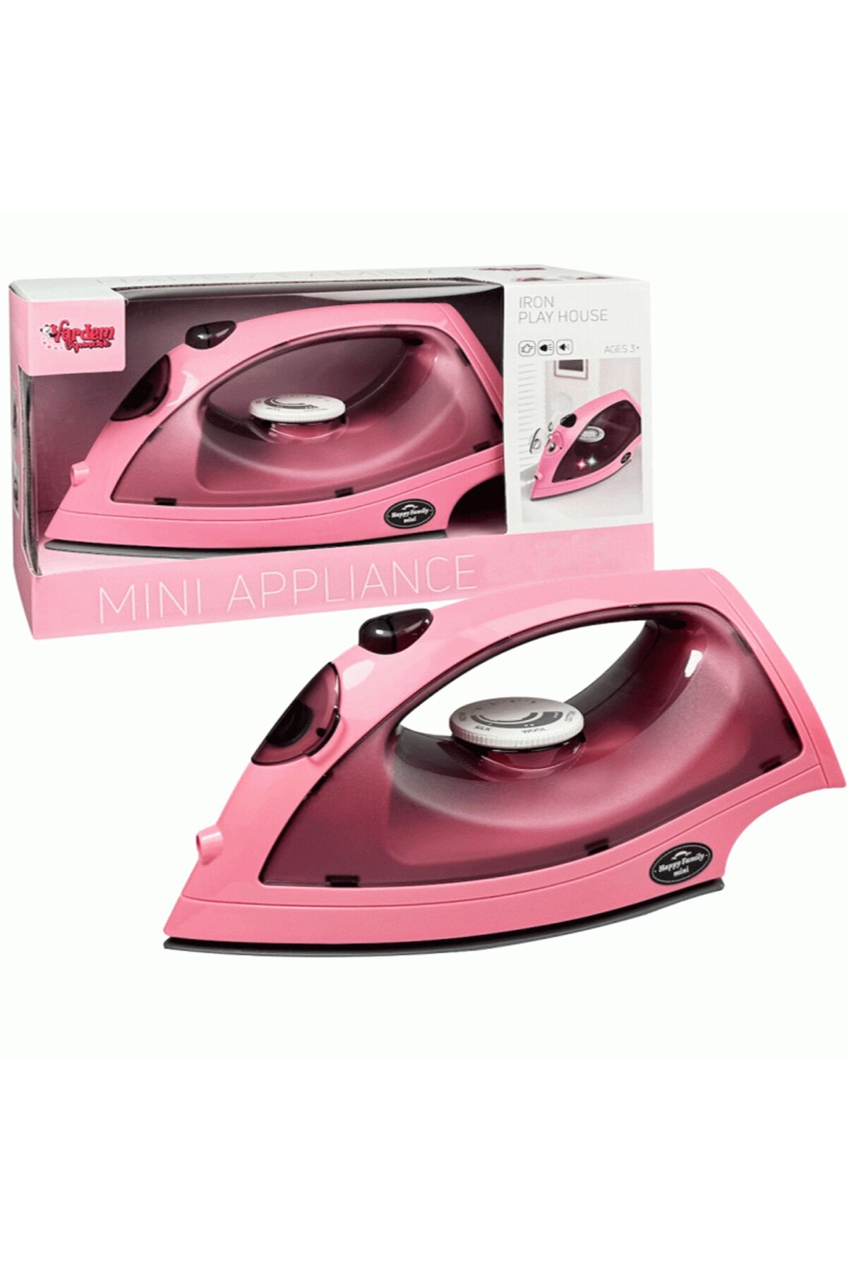 Oyuncak Ütü - Su Spreyli Buharlı - Sesli ve Işıklı - Pembe (21cm)