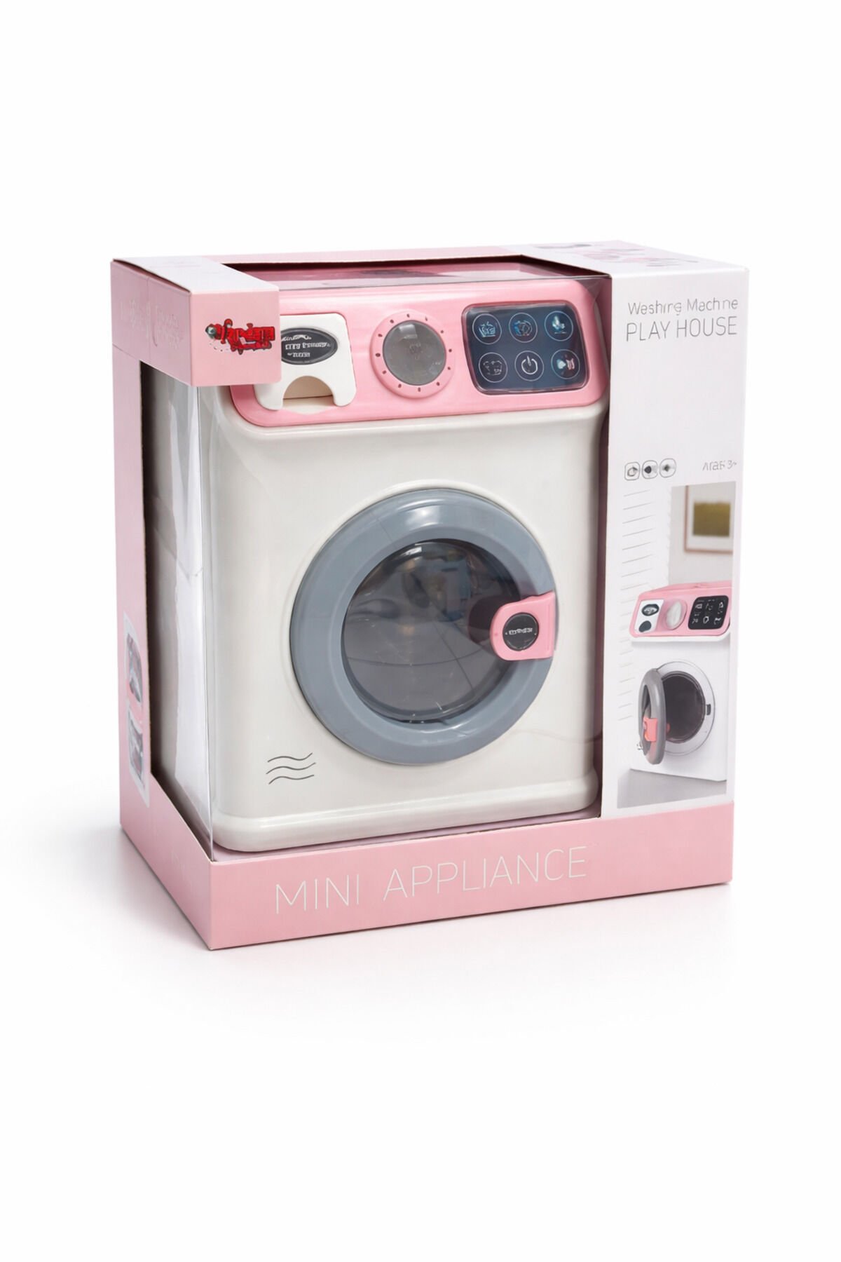 Çamaşır Makinası - Dokunmatik Ekranlı - Kutulu Işıklı Müzikli - Pembe