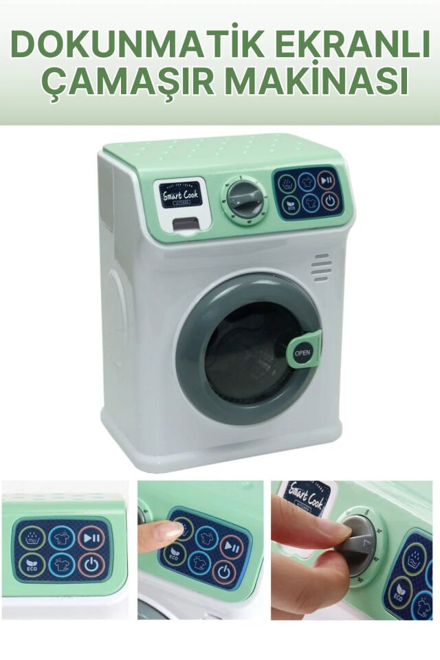 Çamaşır Makinası - Dokunmatik Ekranlı - Kutulu Işıklı Müzikli Mavi