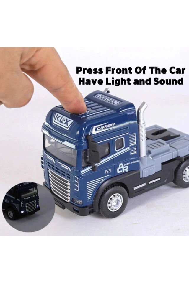 Metal Tır Kafası Sürtmeli Işıklı Müzikli 1:24 Çekici Oyuncak