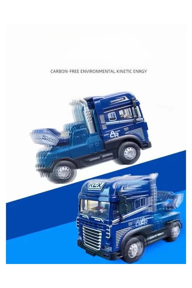 Metal Tır Kafası Sürtmeli Işıklı Müzikli 1:24 Çekici Oyuncak