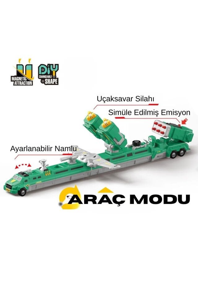 Manyetik Dönüşebilen Robot & Araç Yapı Oyuncak Seti (25 Parça)