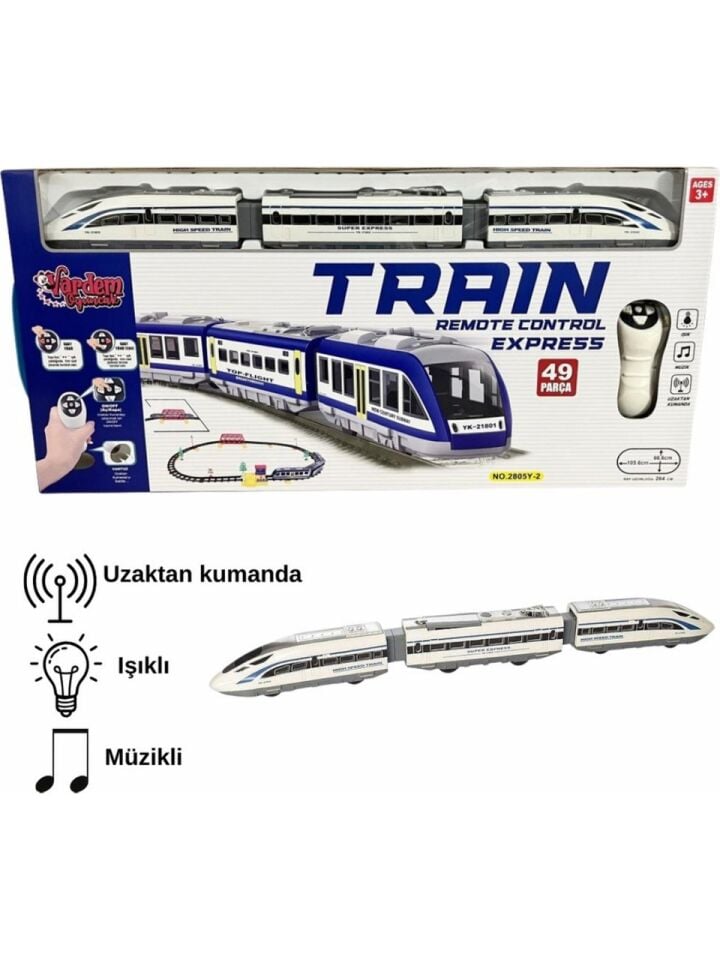 Uzaktan Kumandalı 49 Parça Işıklı 265 cm Hızlı Tren Set