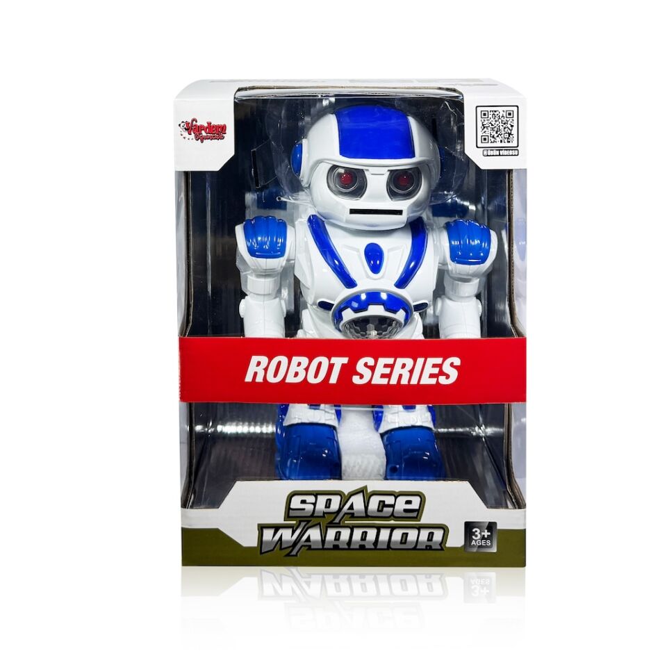 Vardem Işıklı ve Müzikli Disk Atan İnteraktif Uzay Savaşçısı Pilli Oyuncak Robot - Mavi