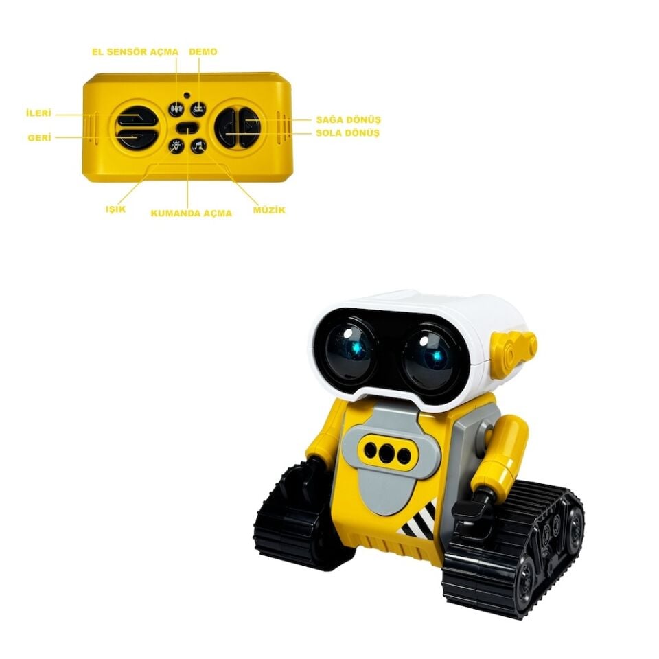 Uzaktan Kumandalı Full Fonksiyon Şarjlı 2.4G Robot-Araba (Sarı)