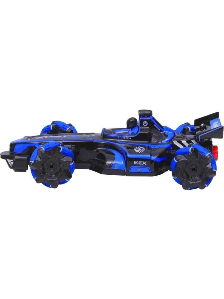 SYRCAR Bilek Kontrollü Duman Atan LED Işıklı 360° RC Araba 2.4 GHz – Mavi