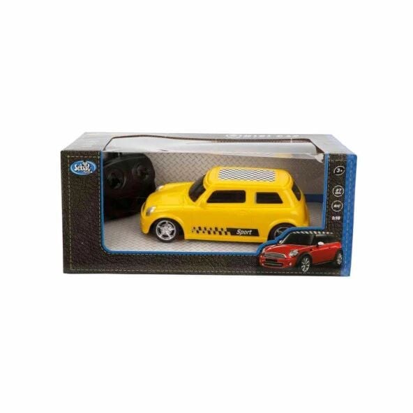 RC Mini Cooper Tarzı Araba | 4 Fonksiyon Uzaktan Kumandalı Oyuncak - Sarı