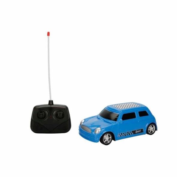 RC Mini Cooper Tarzı Araba | 4 Fonksiyon Uzaktan Kumandalı Oyuncak - Mavi