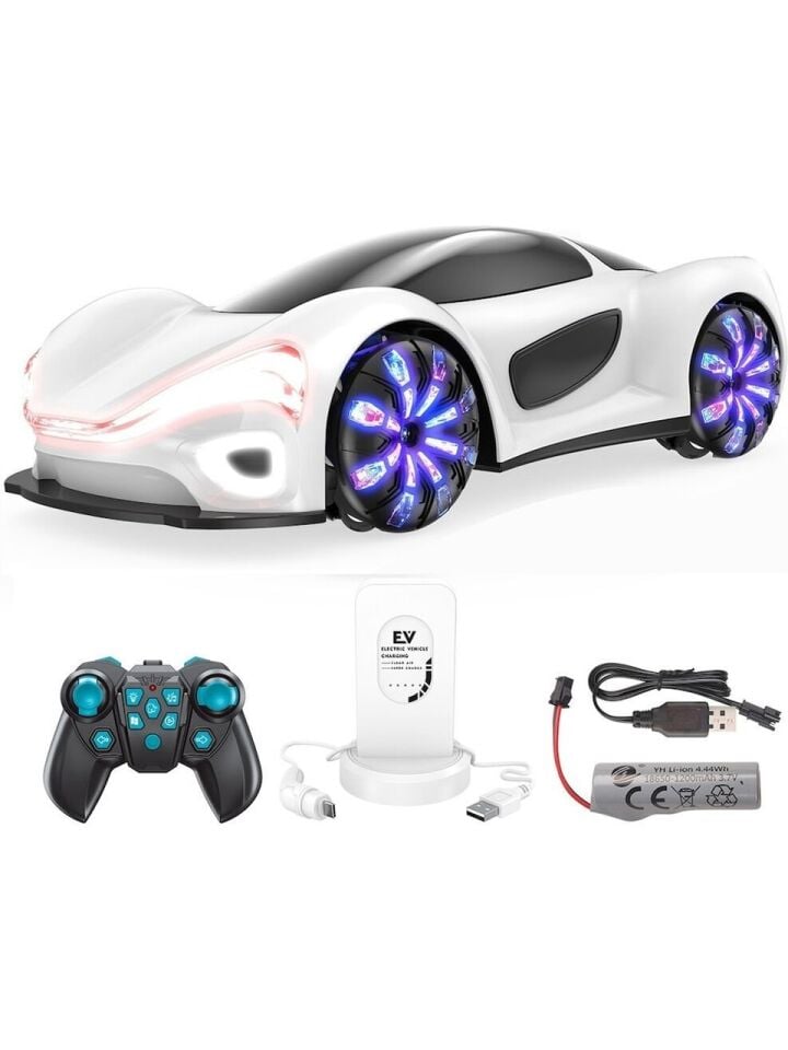 Uzaktan Kumandalı Şarjlı RC Araba 4x4 – LED Işıklı, Müzikli, Buhar Atan - Beyaz