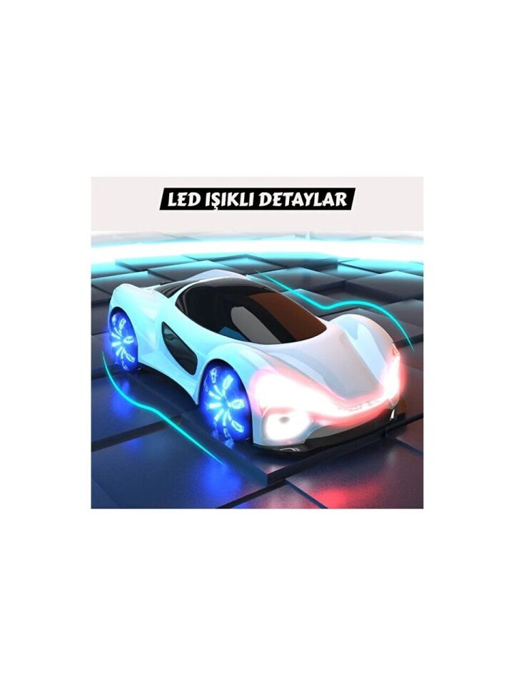 Uzaktan Kumandalı Şarjlı RC Araba 4x4 – LED Işıklı, Müzikli, Buhar Atan - Beyaz