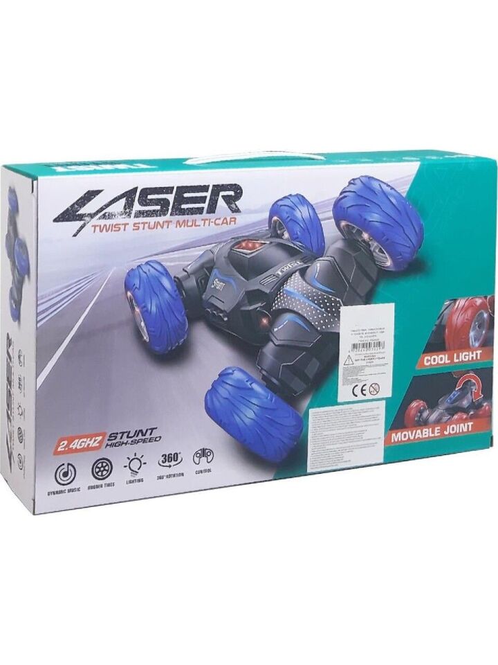 Işıklı 360° Twist Stunt Uzaktan Kumandalı Akrobat Oyuncak Araba - Mavi