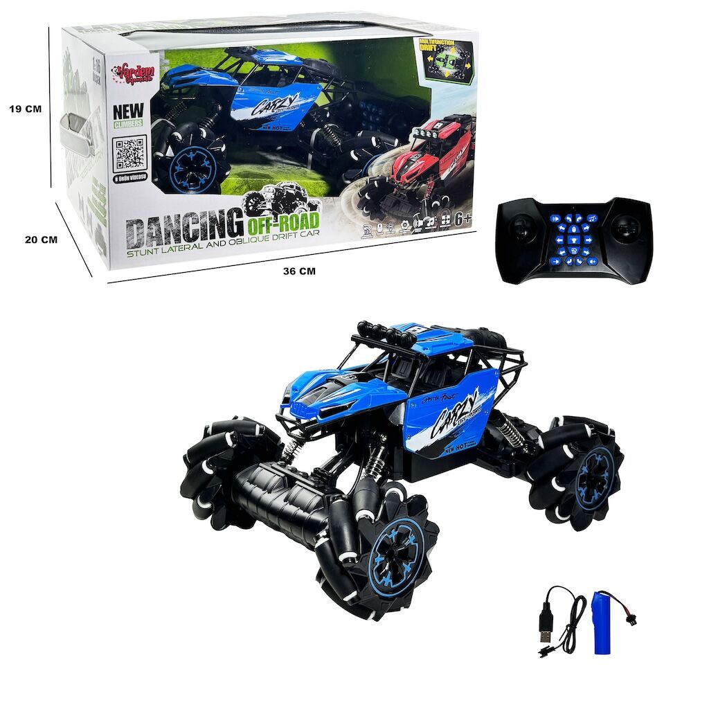 Uzaktan Kumandalı Full Fonksiyon Şarjlı 2.4 Ghz 1:16 Off Road Arazi Arabası - Mavi