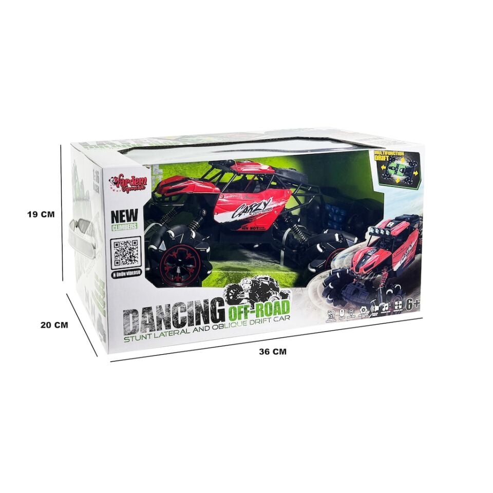 Uzaktan Kumandalı Full Fonksiyon Şarjlı 2.4 Ghz 1:16 Off Road Arazi Arabası - Kırmızı