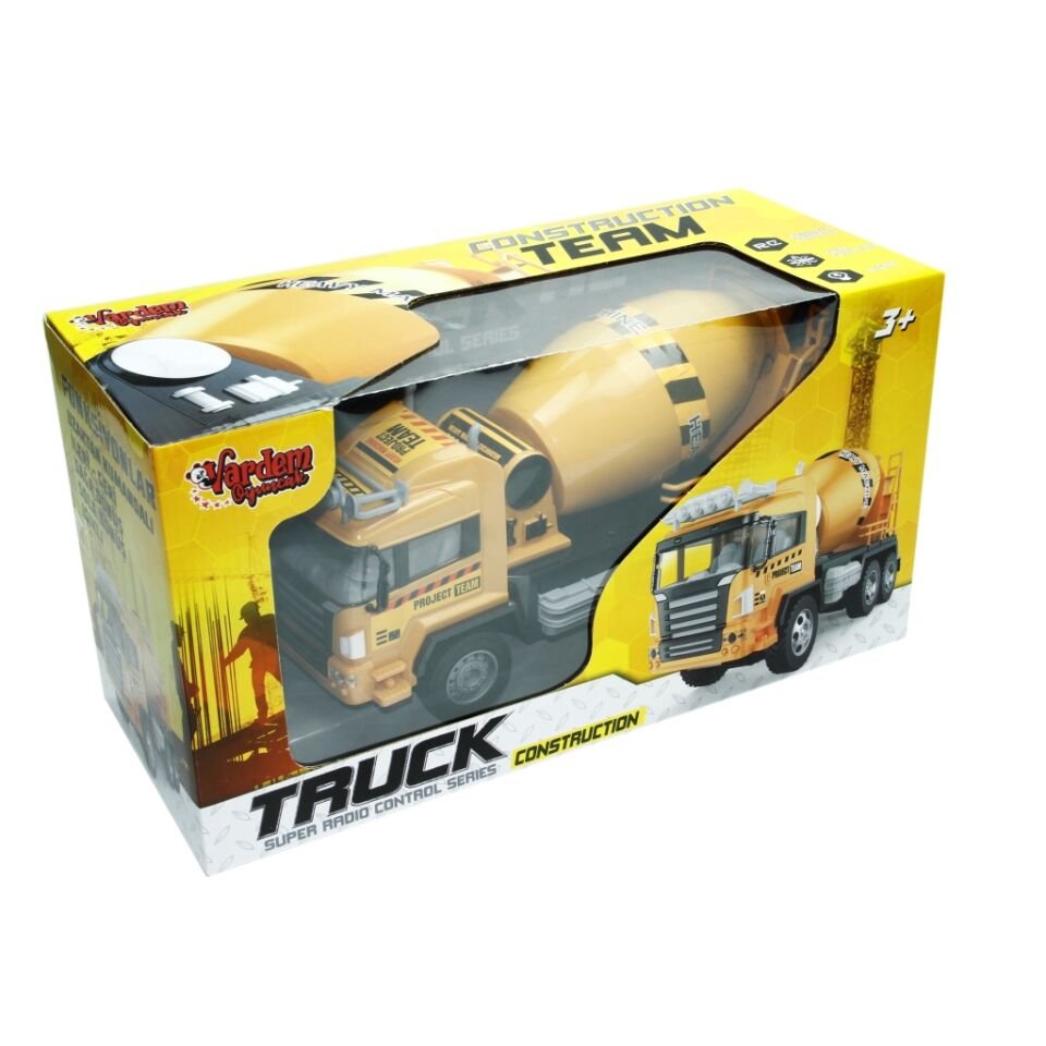 RC Uzaktan Kumandalı Beton Mikseri - Şarjlı, Işıklı, Full Fonksiyon İş Makinesi