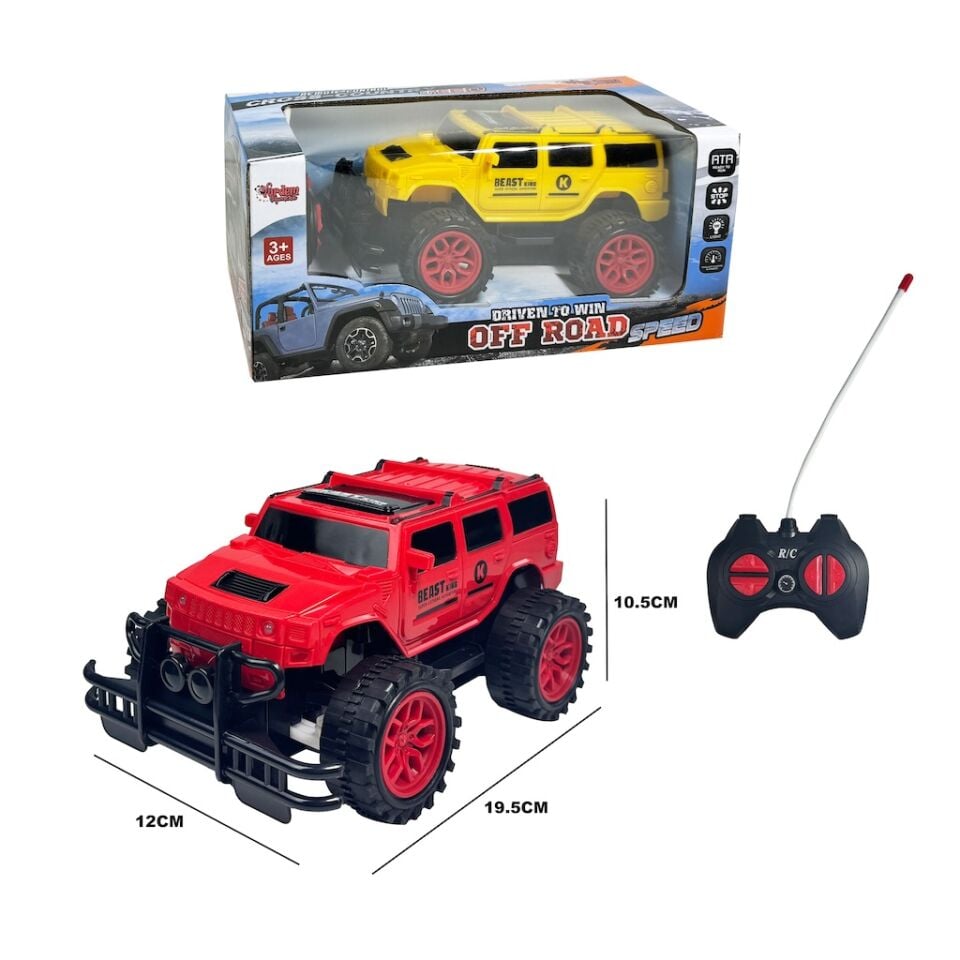 Uzaktan Kumandalı Full Fonksiyon 1:20 Off Road Işıklı Jeep (Cross-Country) - Kırmızı