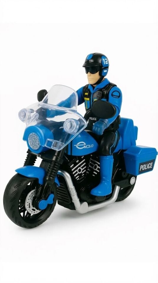 Sürtünmeli Yarış Motoru Oyuncağı – Sürücülü, kutulu Spor Tasarım - Mavi