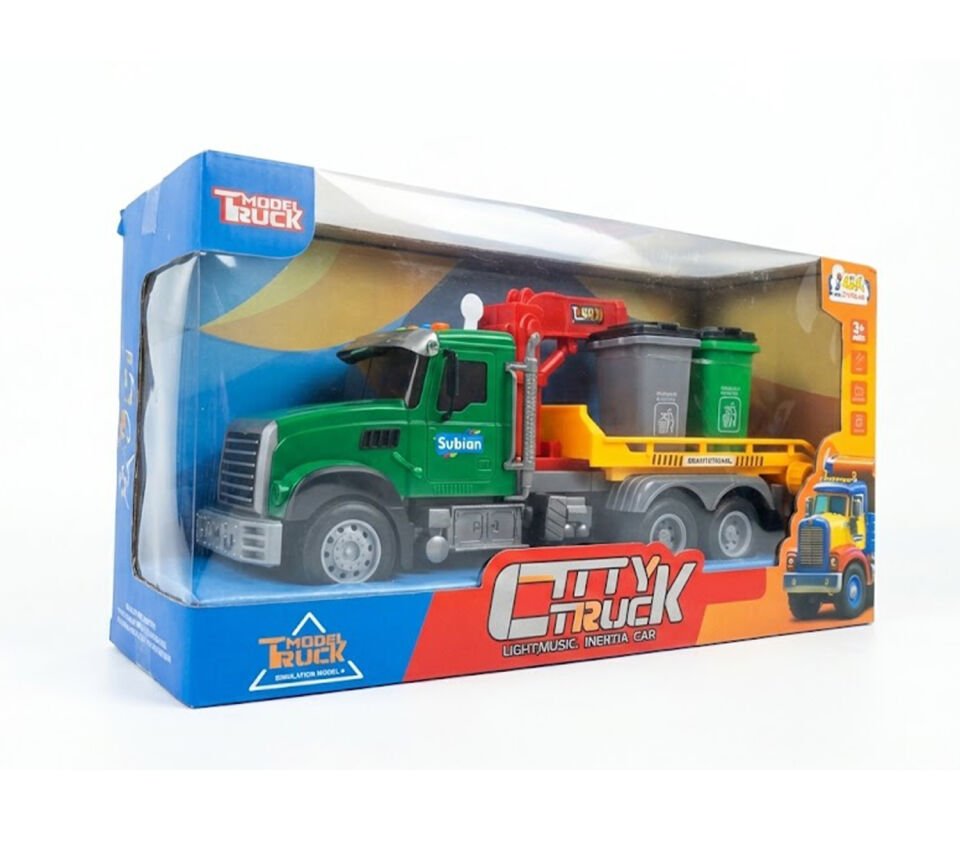 Işıklı Müzikli Vinçli Oyuncak Çöp Kamyonu – Hareketli Kol