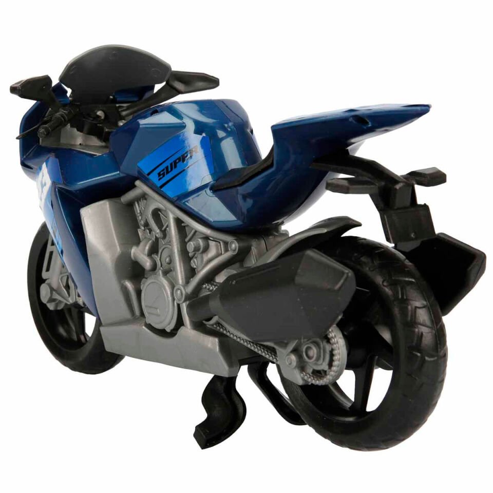 Detaylı Spor Yarış Motosikleti Oyuncak – Dayanıklı Büyük Boy - Mavi