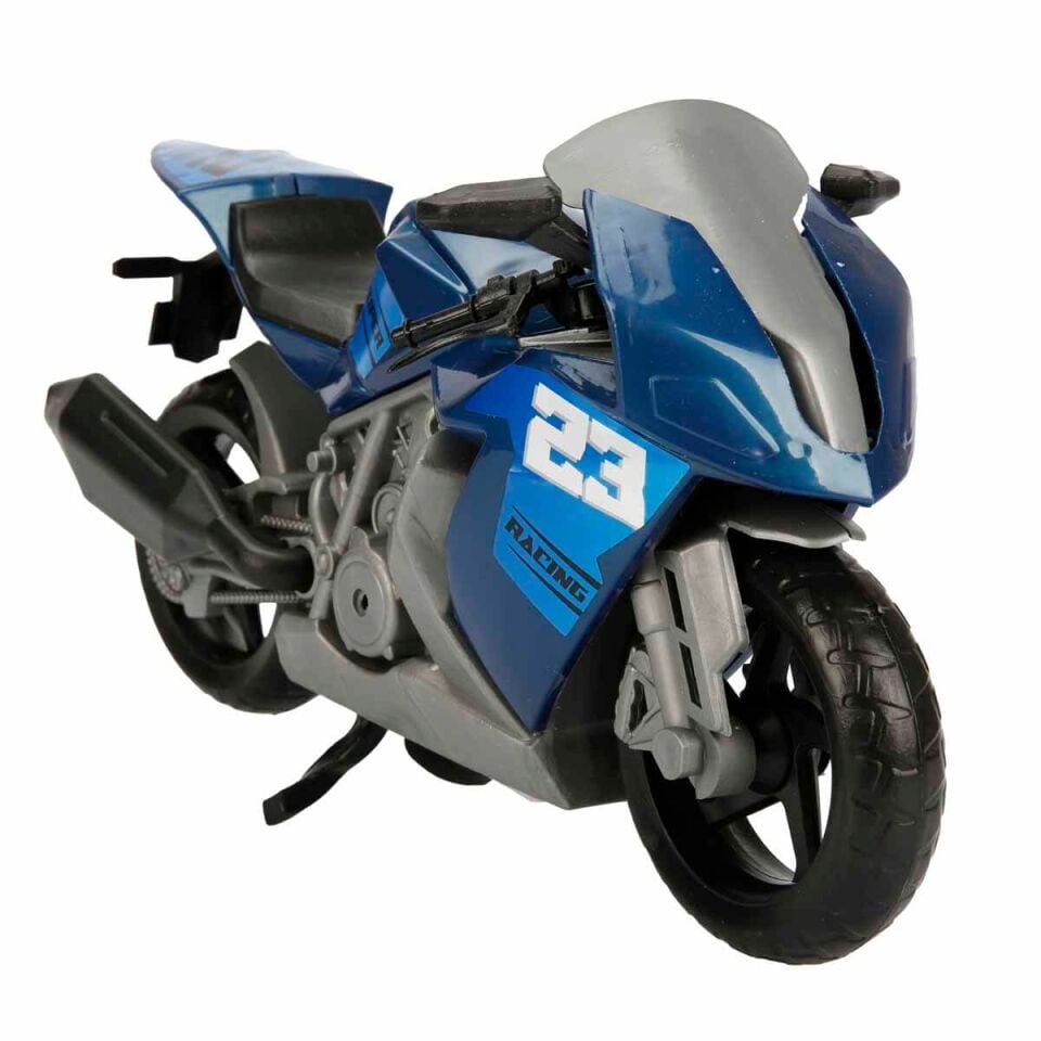 Detaylı Spor Yarış Motosikleti Oyuncak – Dayanıklı Büyük Boy - Mavi