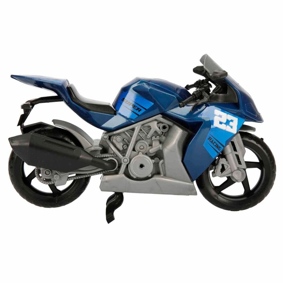 Detaylı Spor Yarış Motosikleti Oyuncak – Dayanıklı Büyük Boy - Mavi