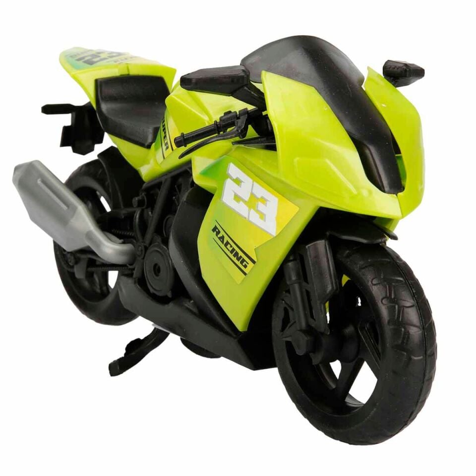 Detaylı Spor Yarış Motosikleti Oyuncak – Dayanıklı Büyük Boy - Yeşil
