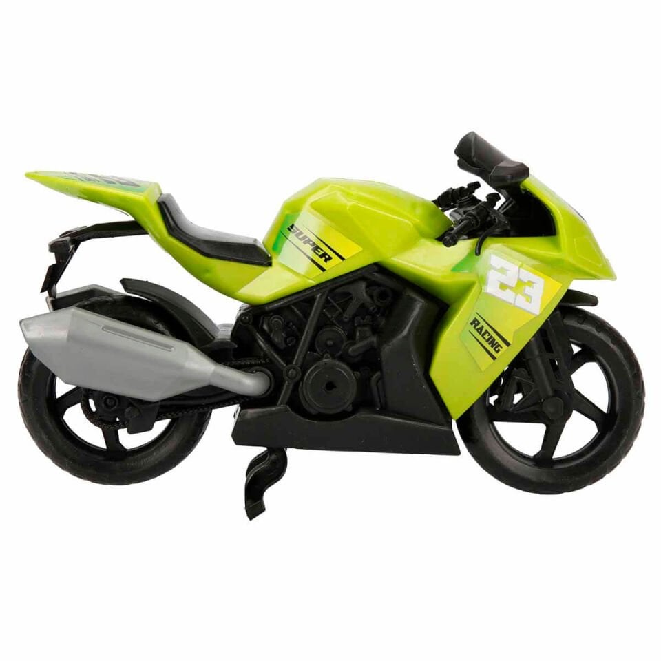 Detaylı Spor Yarış Motosikleti Oyuncak – Dayanıklı Büyük Boy - Yeşil