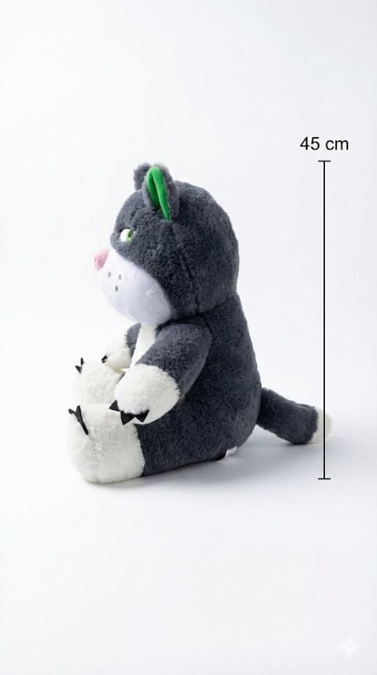 Sinirli Kedi Peluş Oyuncak - Asabi Kedi Oyun Arkadaşı 45 Cm