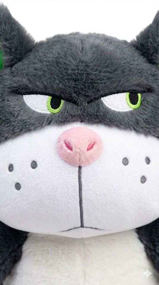Sinirli Kedi Peluş Oyuncak - Asabi Kedi Oyun Arkadaşı 45 Cm