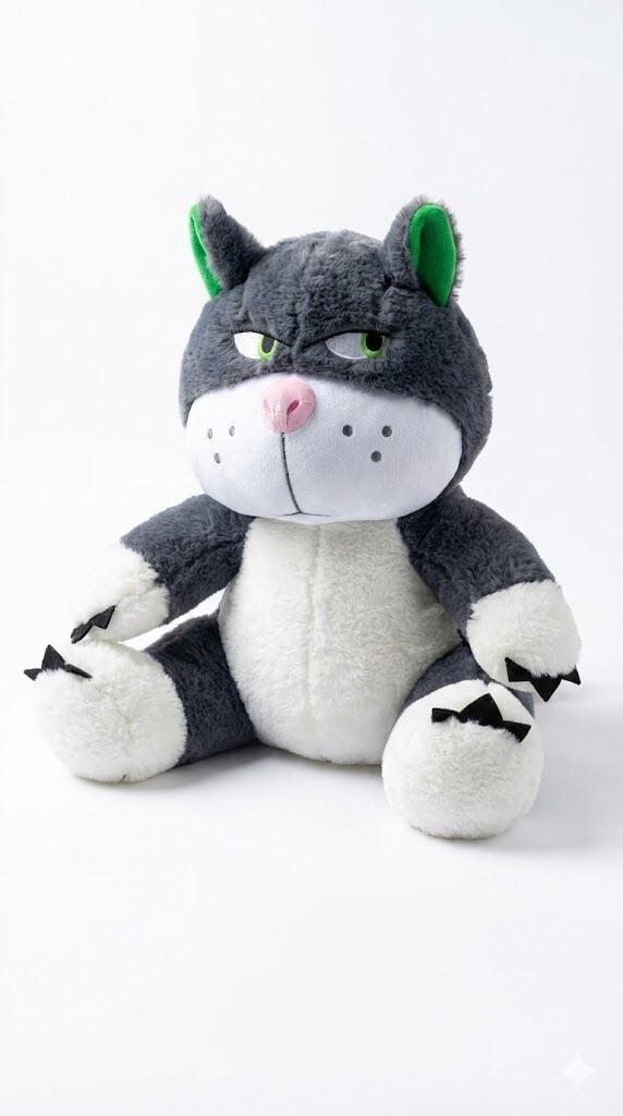 Sinirli Kedi Peluş Oyuncak - Asabi Kedi Oyun Arkadaşı 45 Cm