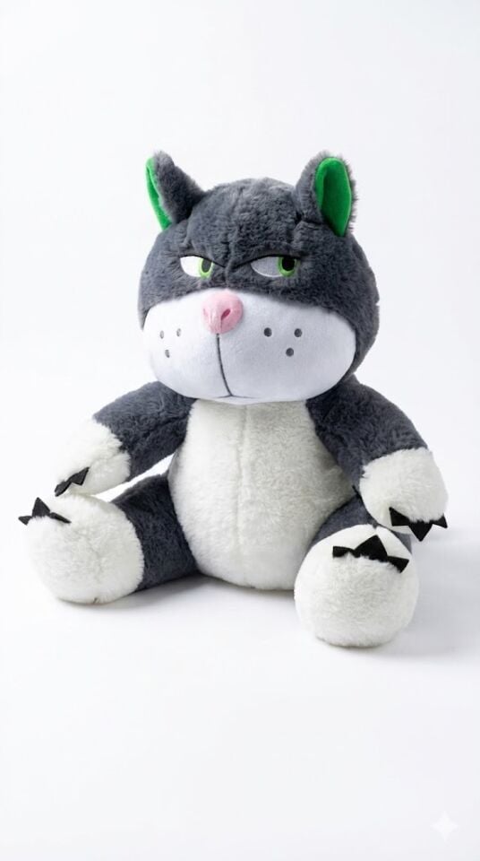 Sinirli Kedi Peluş Oyuncak - Asabi Kedi Oyun Arkadaşı 45 Cm