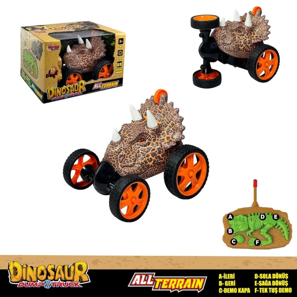 Uzaktan Kumandalı Dinozor Araba 360° Hareketli, Pilli,ışıklı, Drift Atan Full Fonksiyon