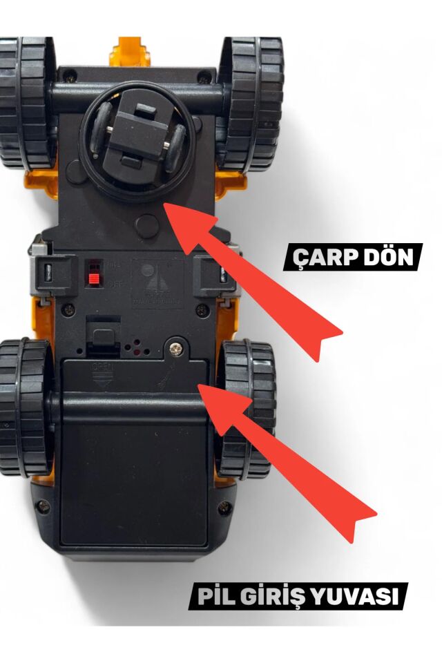 Pilli Işıklı Sesli 360° Hareketli İnşaat Kepçesi – Çarp Dön Özellikli