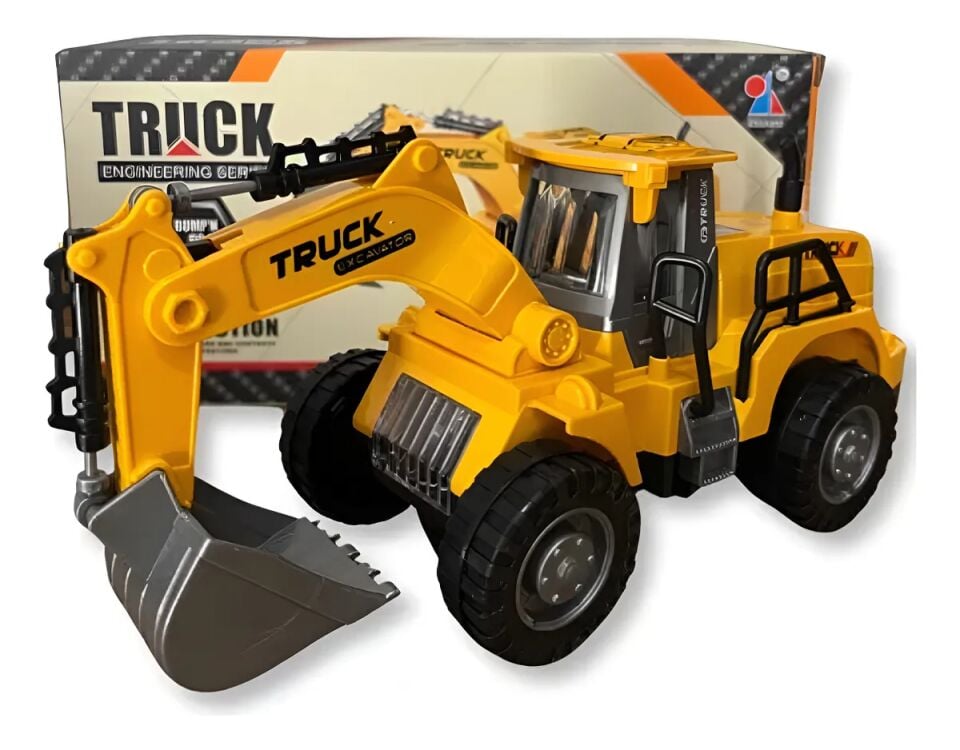 Pilli Işıklı Sesli 360° Hareketli İnşaat Kepçesi – Çarp Dön Özellikli