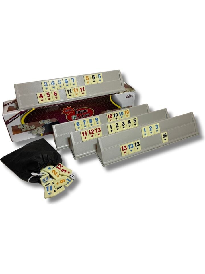 Dayan Profesyonel Büyük Boy Okey Seti – 4 Plastik Istaka, 54 Taş