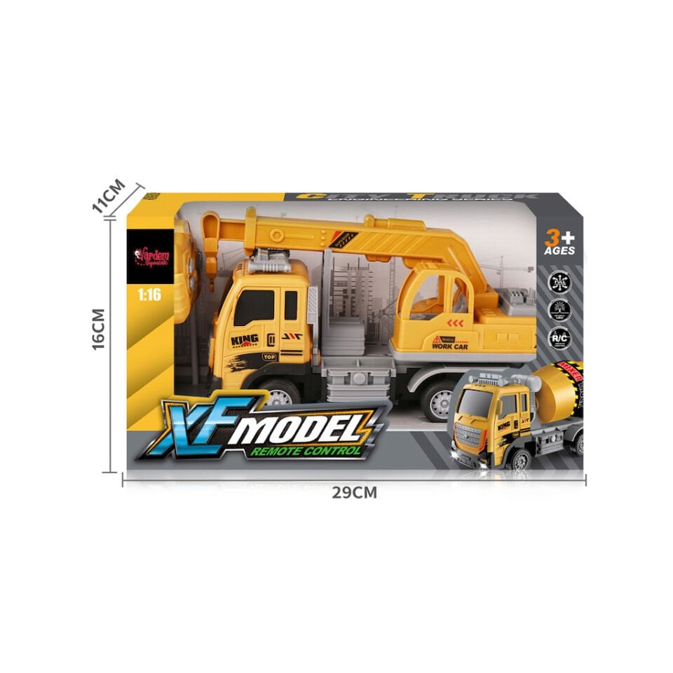 Uzaktan Kumandalı Şarjlı Kamyon Vinç 1:16 – 26 cm Full Fonksiyon İş Makinesi