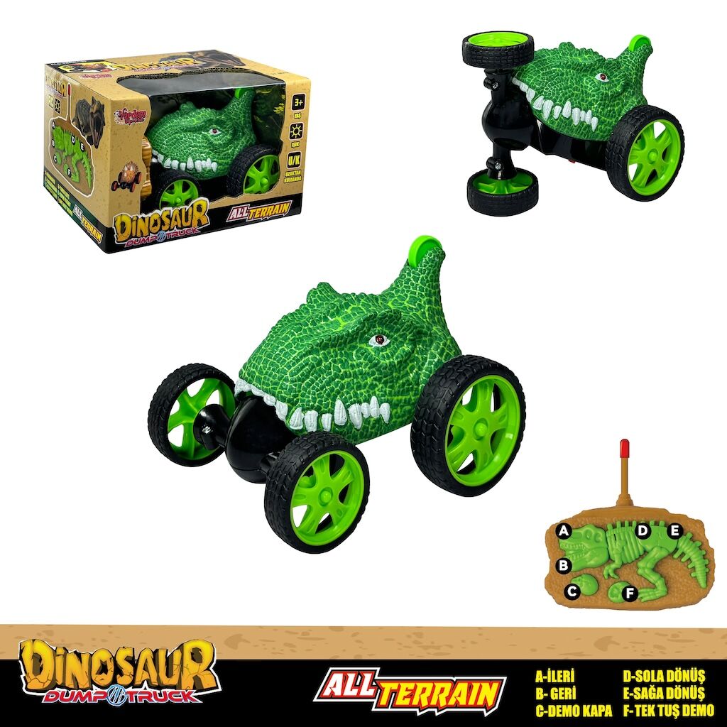 Uzaktan Kumandalı Dinozor Araba 360° Hareketli, Pilli,ışıklı, Drift Atan Full Fonksiyon