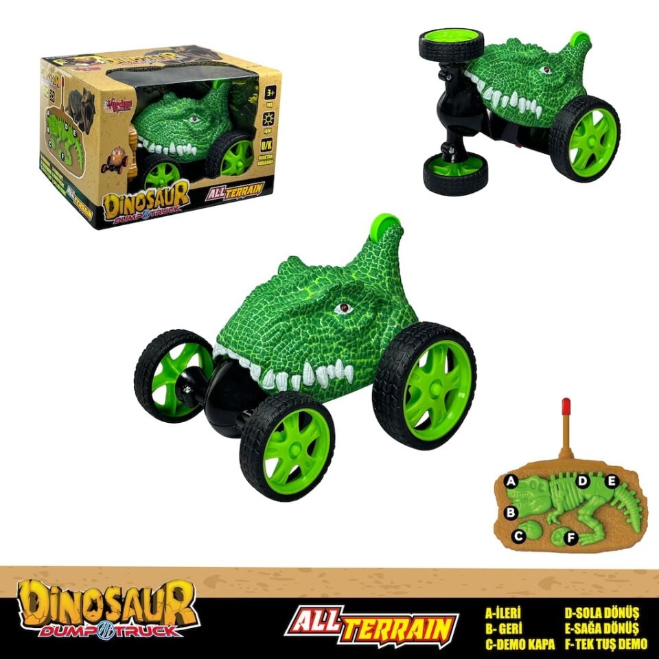 Uzaktan Kumandalı Dinozor Araba 360° Hareketli, Pilli,ışıklı, Drift Atan Full Fonksiyon