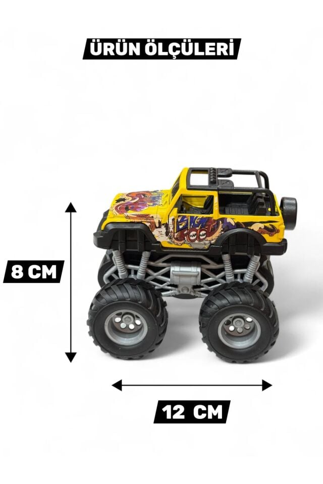 Sürtmeli Işıklı ve Müzikli 1:32 Safari 4x4 Kral Jeep - Off Road