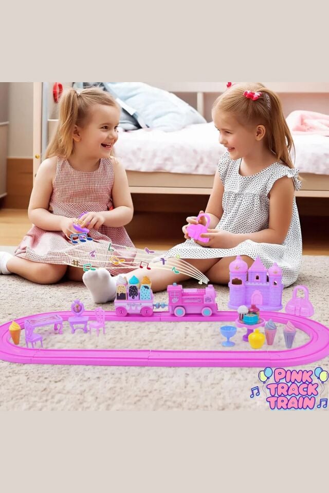 Işıklı ve Sesli Dondurma Treni Oyun Seti – 33 Parça, Manyetik Raylı