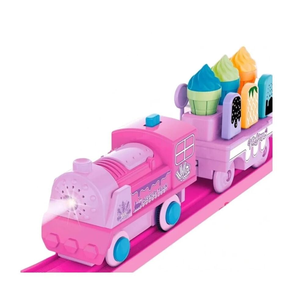 Işıklı ve Sesli Dondurma Treni Oyun Seti – 33 Parça, Manyetik Raylı