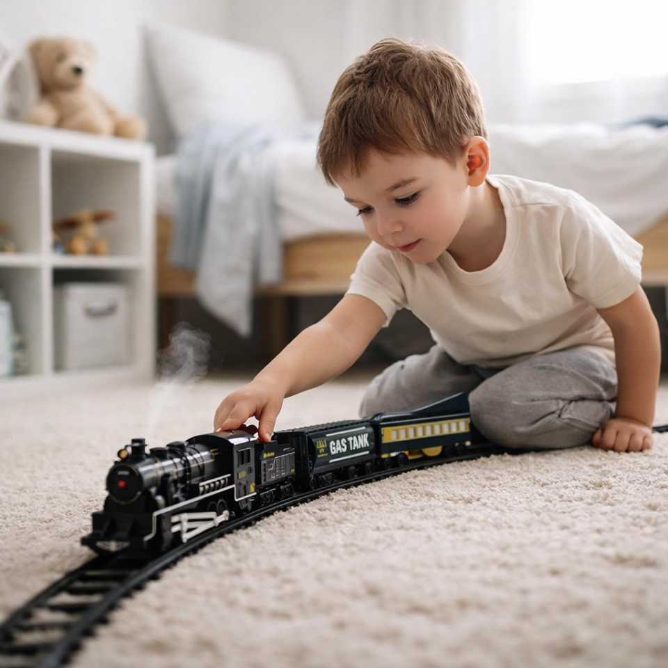 Classic Series - Nostaljik Işıklı ve Sesli 33 Parça Classic Büyük Tren Set