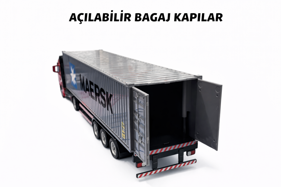 Konteyner Kamyonu Oyuncak - Ayrılabilir ve Çek Bırak - Sarı