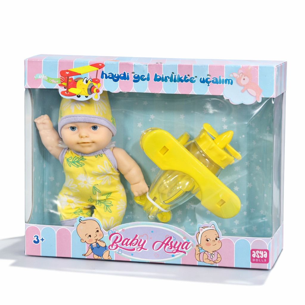 Baby Asya Uçaklı Bebek Seti