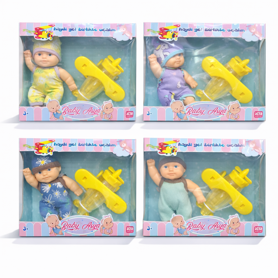 Baby Asya Uçaklı Bebek Seti