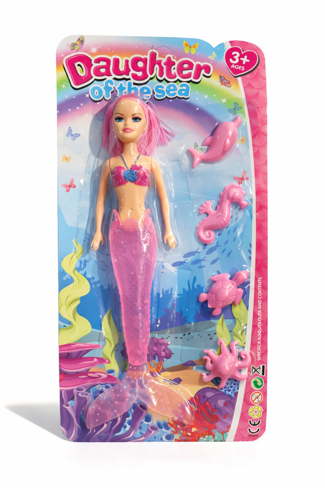 Deniz Kızı Oyuncak Bebek + Deniz Hayvanları 30CM