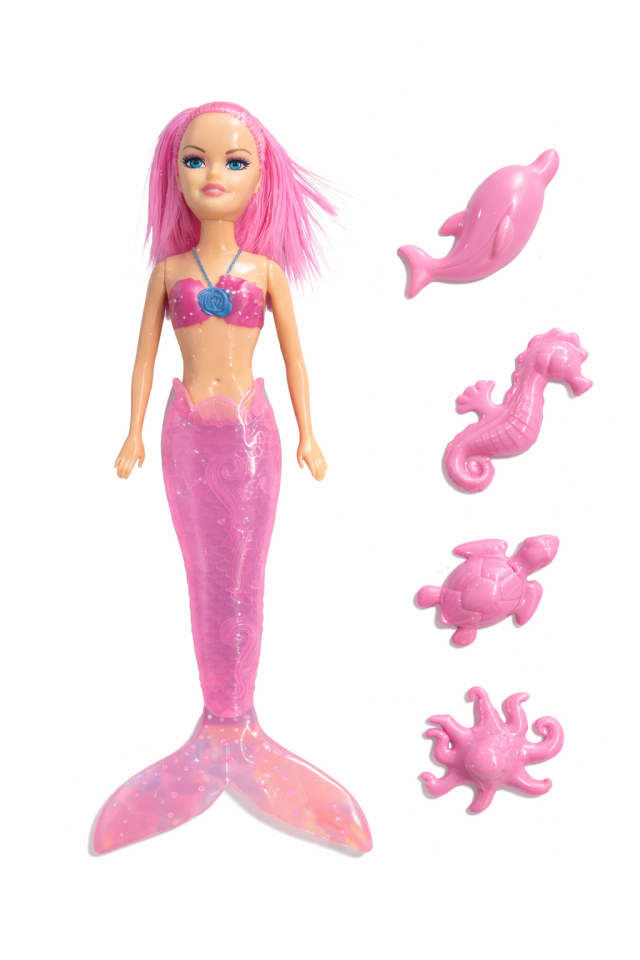 Deniz Kızı Oyuncak Bebek + Deniz Hayvanları 30CM