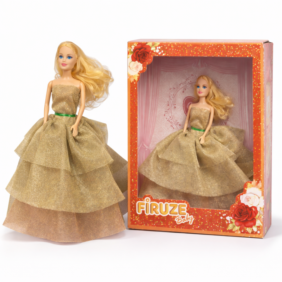 Altın Işıltılı Prenses Bebek 28cm